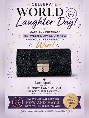 KATE SPADE GIVVIE Sunset Lane Milou Black Glitter Clutch NWT Winner Chosen May 3